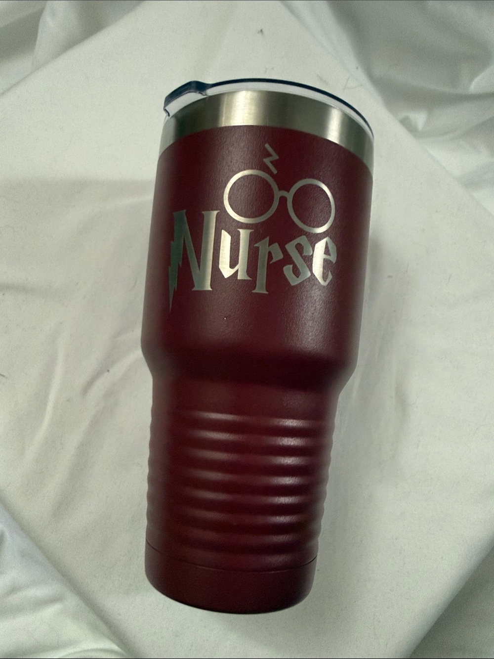 Maroon Nurse Stainless Travel Tumbler with Lid